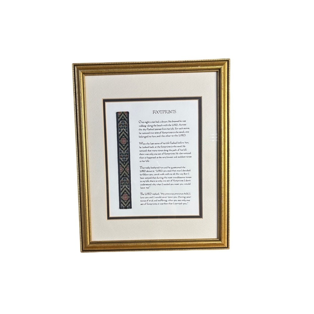 Tonini Church Supply "Footprints" Prayer Plaque Framed Gold 15.5" by 12.75" GIFT